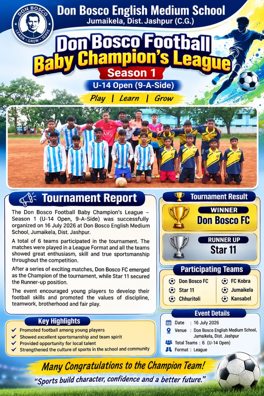 Don Bosco U-15 Boys Football Champions League 2026