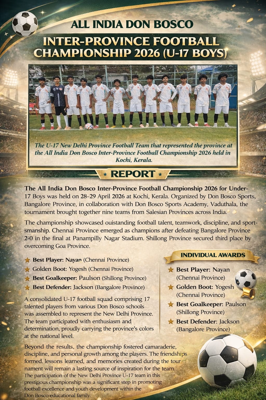 All India Don Bosco Inter-Province Football Championship 2026 (U-17 Boys)
